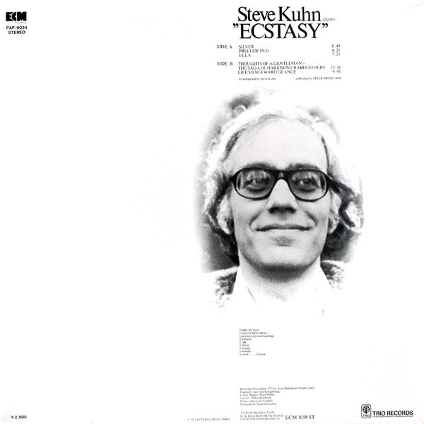 Steve Kuhn : Ecstasy (LP, Album)