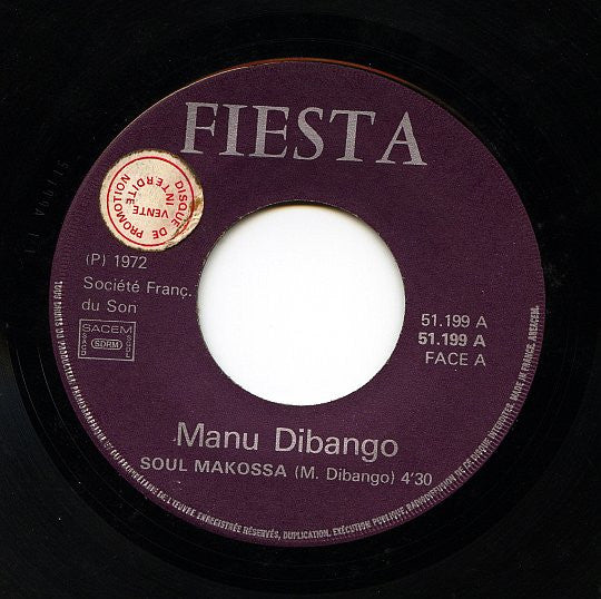 Manu Dibango : Soul Makossa / Lily (7", Single, Promo)