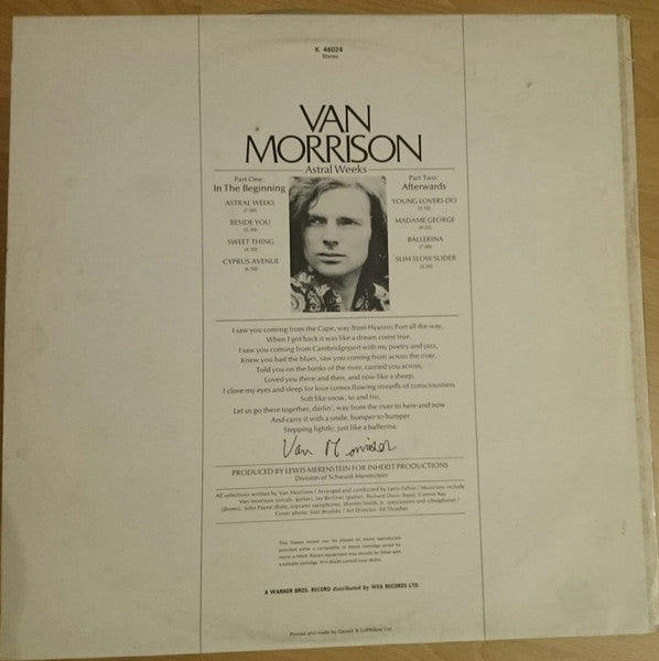 Van Morrison : Astral Weeks (LP, Album, RE)
