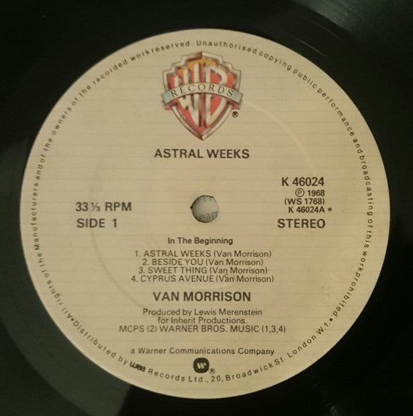 Van Morrison : Astral Weeks (LP, Album, RE)