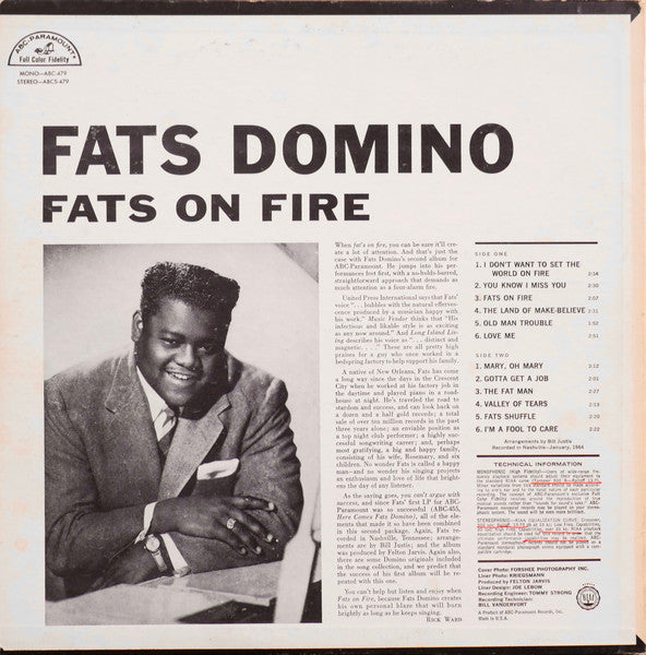 Fats Domino : Fats On Fire (LP, Album)