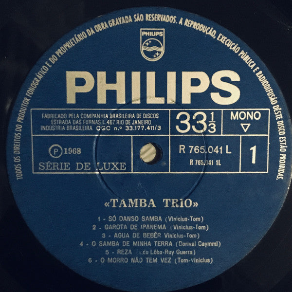 Tamba Trio : Tamba Trio (LP, Album, Mono)