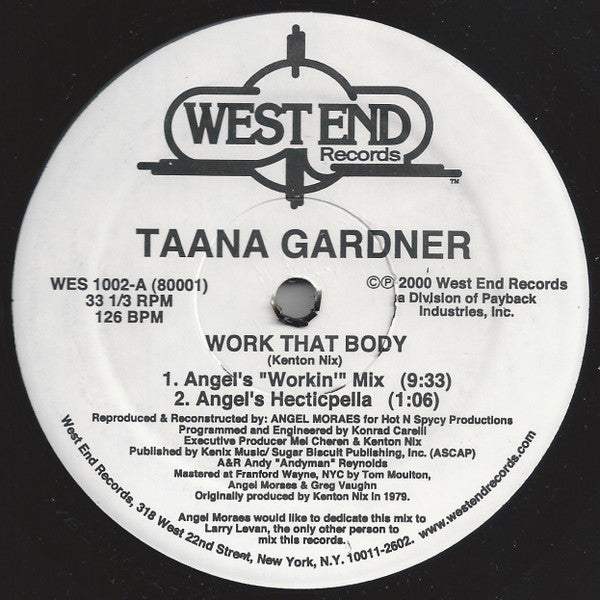 Taana Gardner : Work That Body (12", Promo, 126)