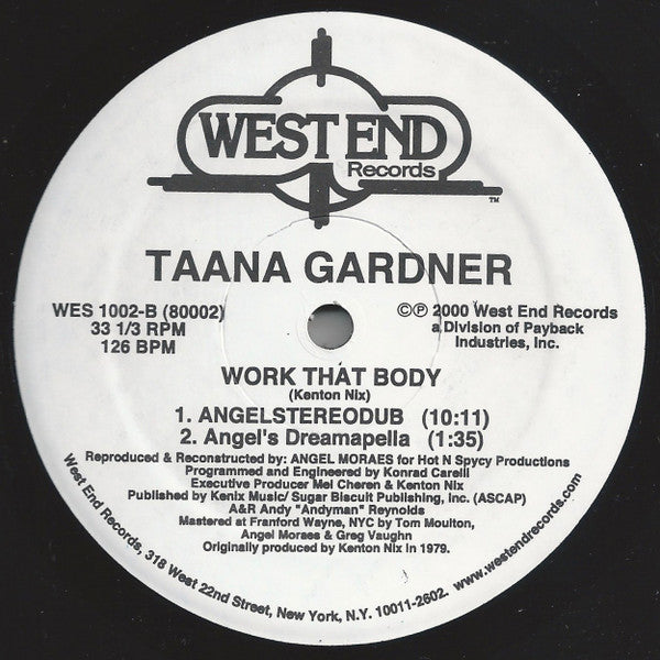 Taana Gardner : Work That Body (12", Promo, 126)