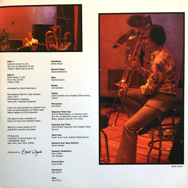 Urbie Green With Grover Washington, Jr. & Dave Matthews' Big Band : Señor Blues (LP, Album, Gat)