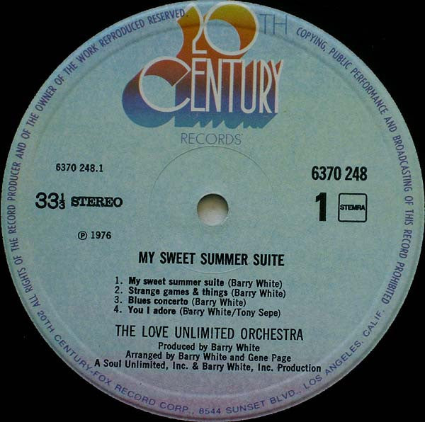 Love Unlimited Orchestra : My Sweet Summer Suite (LP, Album)