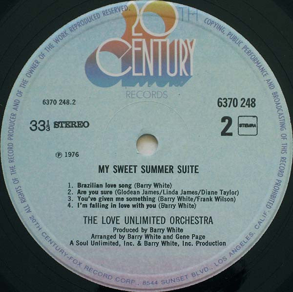 Love Unlimited Orchestra : My Sweet Summer Suite (LP, Album)