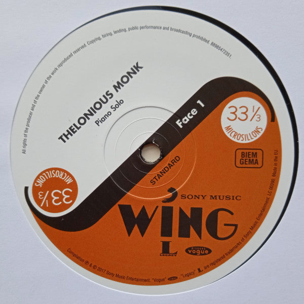 Thelonious Monk : Piano Solo (LP, RE, RM)
