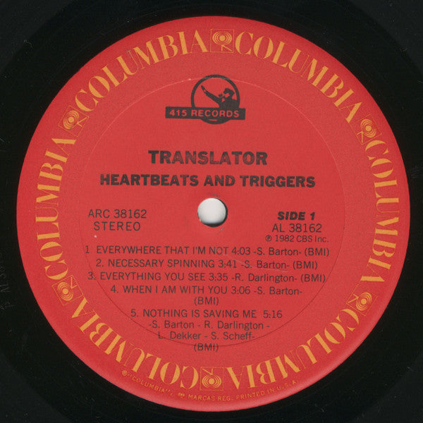 Translator (3) : Heartbeats And Triggers (LP, Album, Ter)