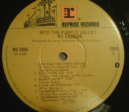 Ry Cooder : Into The Purple Valley (LP, Album, RE, Gat)