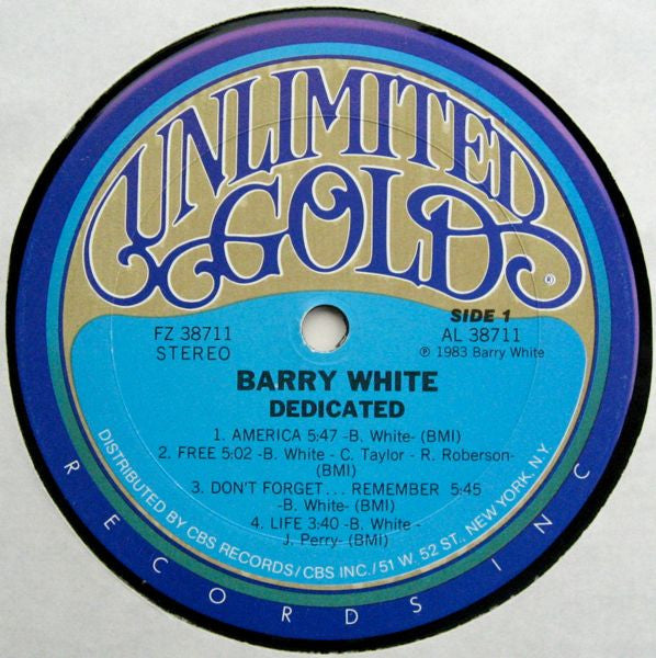 Barry White : Dedicated (LP, Album)