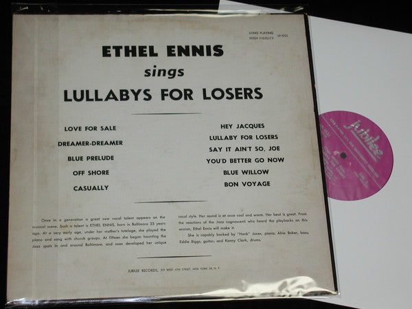 Ethel Ennis : Lullabies For Losers (LP, Album, Mono, Bla)