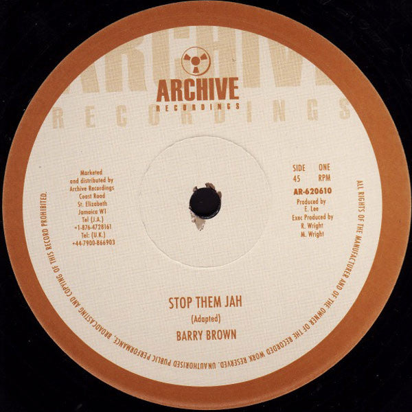 Barry Brown : Stop Them Jah (10")