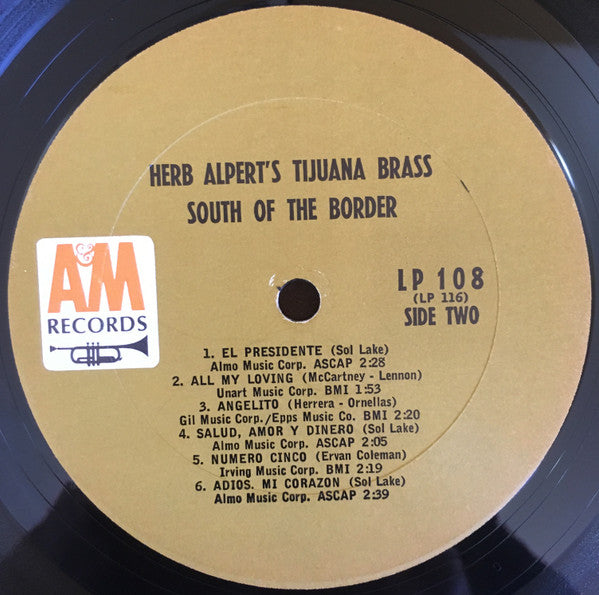 Herb Alpert's Tijuana Brass* : South Of The Border (LP, Album, Mono, Pit)