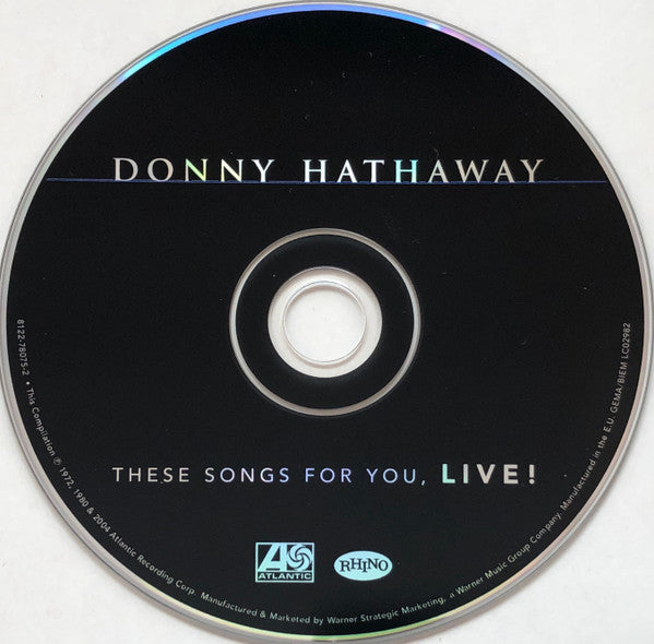 Donny Hathaway : These Songs For You, Live! (CD, Comp)