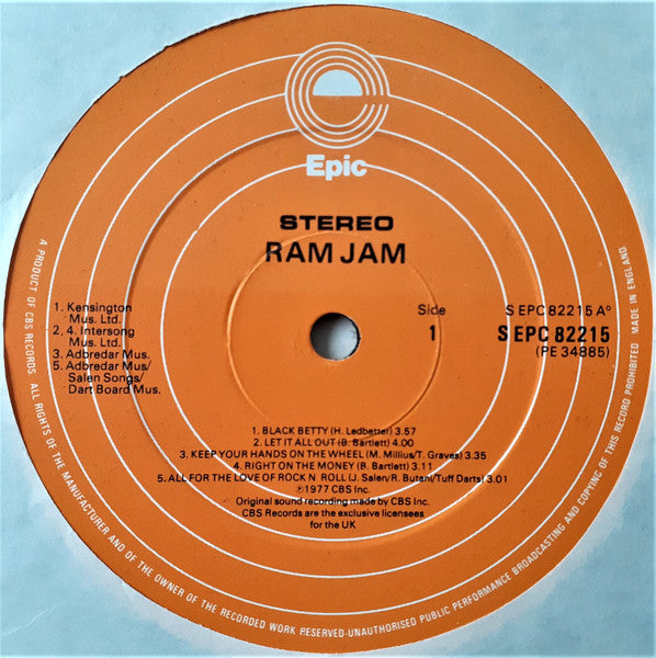 Ram Jam : Ram Jam (LP, Album)