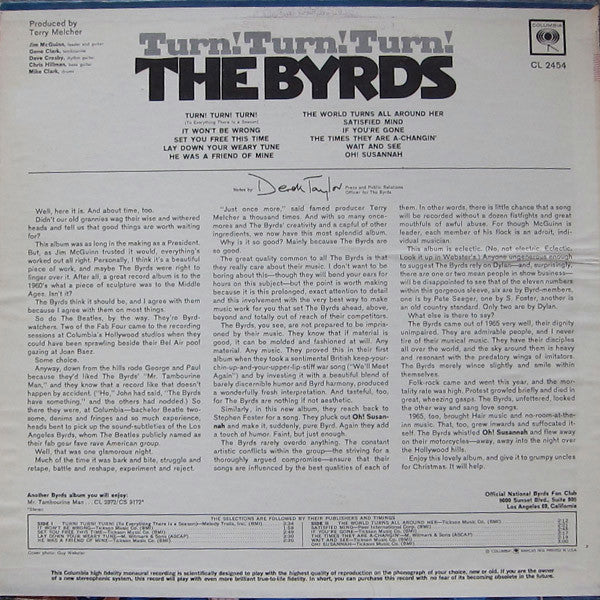 The Byrds : Turn! Turn! Turn! (LP, Album, Mono, San)