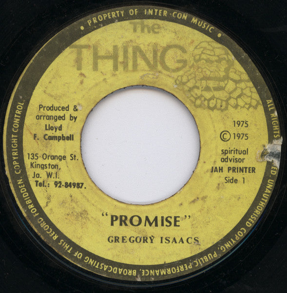 Gregory Isaacs : Promise (7")
