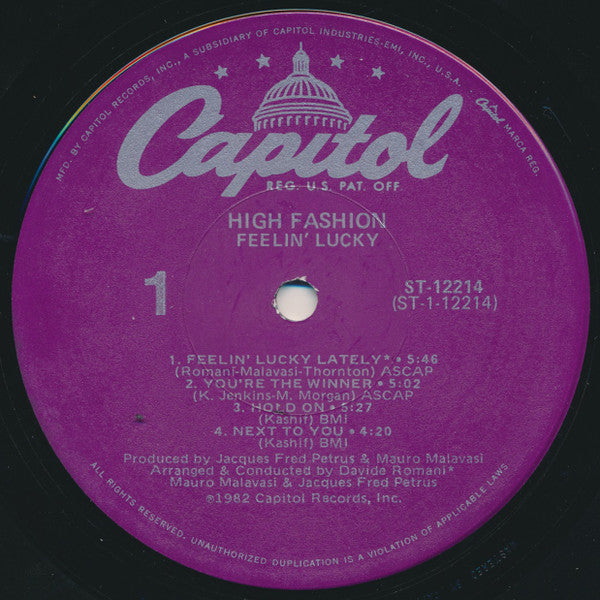 High Fashion : Feelin' Lucky (LP, Album)