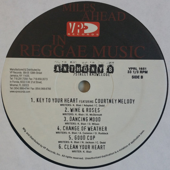 Anthony B : Street Knowledge (LP, Album)