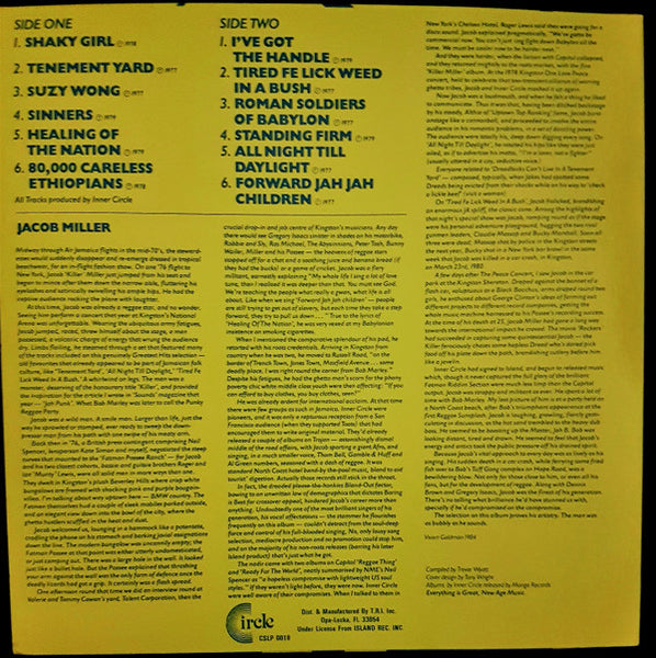 Jacob Miller And Inner Circle : Reggae Greats (LP, Comp, RE)