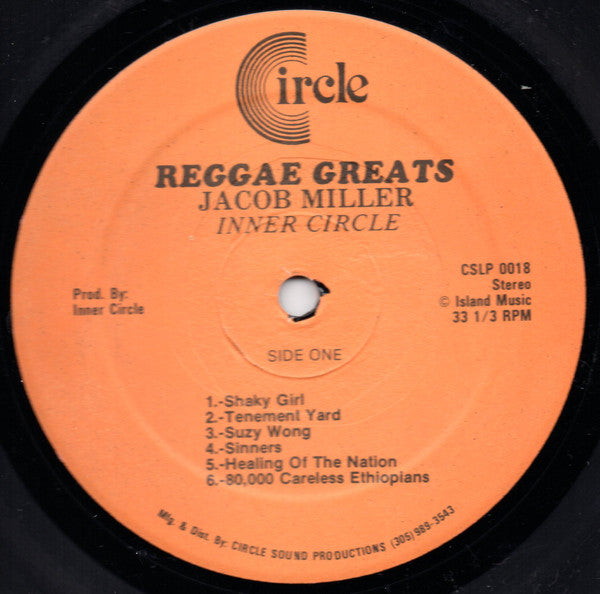 Jacob Miller And Inner Circle : Reggae Greats (LP, Comp, RE)