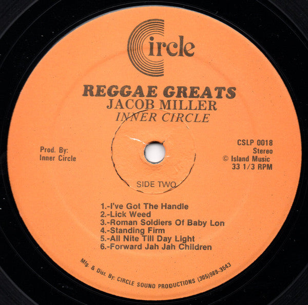 Jacob Miller And Inner Circle : Reggae Greats (LP, Comp, RE)