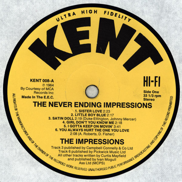 The Impressions : The Never Ending Impressions (LP, Album, RE)
