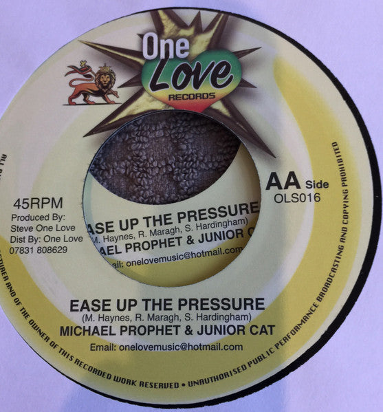 Ras Sherby / Michael Prophet, Junior Cat : Stand Up / Ease Up The Pressure   (7")