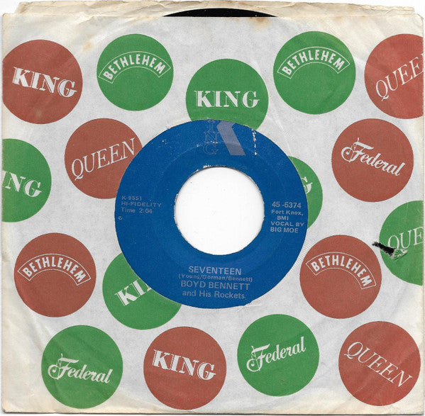 Boyd Bennett And His Rockets : Seventeen (7", RP)