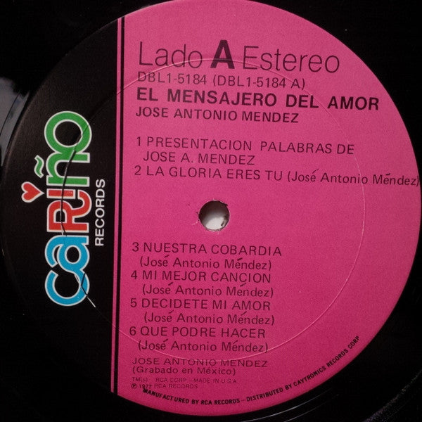 José Antonio Méndez : El Mensajero Del Amor… (LP, Album)