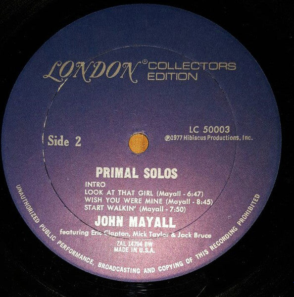 John Mayall : Primal Solos (LP, Album, Bes)