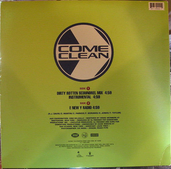 Jeru The Damaja : Come Clean (12", Single)