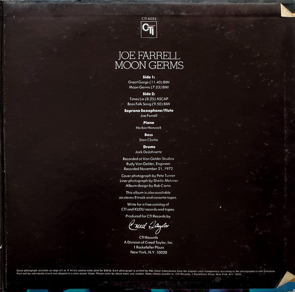Joe Farrell : Moon Germs (LP, Album, Gat)