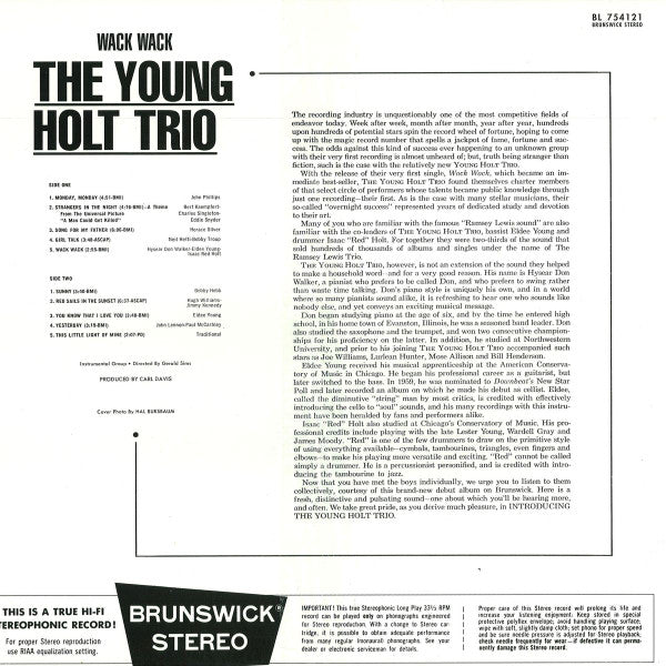 Young Holt Trio : Wack Wack (LP, Album, Pin)