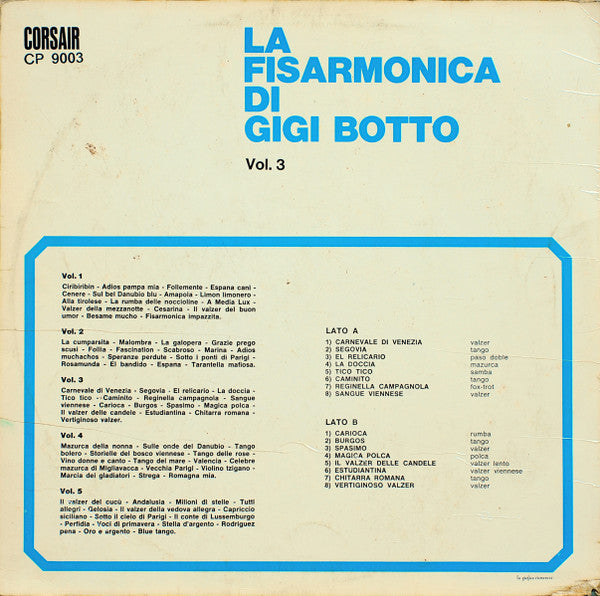 Gigi Botto : La Fisarmonica Gigi Botto Vol. 3 (LP)