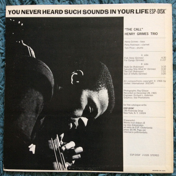 Henry Grimes Trio : The Call (LP, Album)