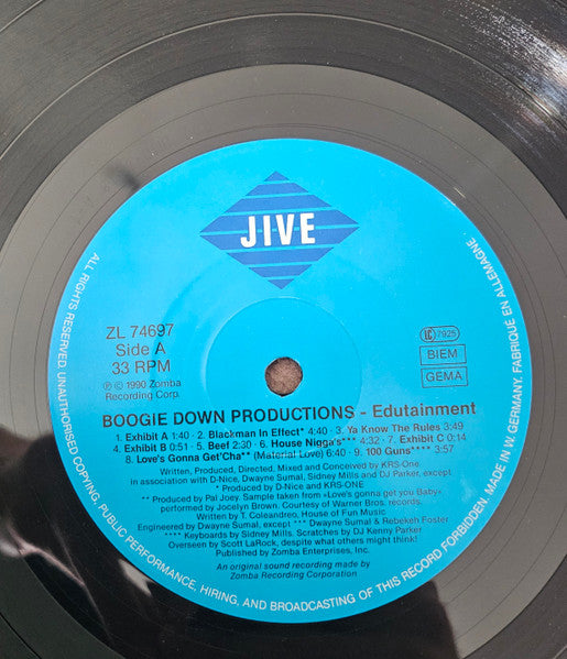Boogie Down Productions : Edutainment (LP, Album, Ltd, RE)
