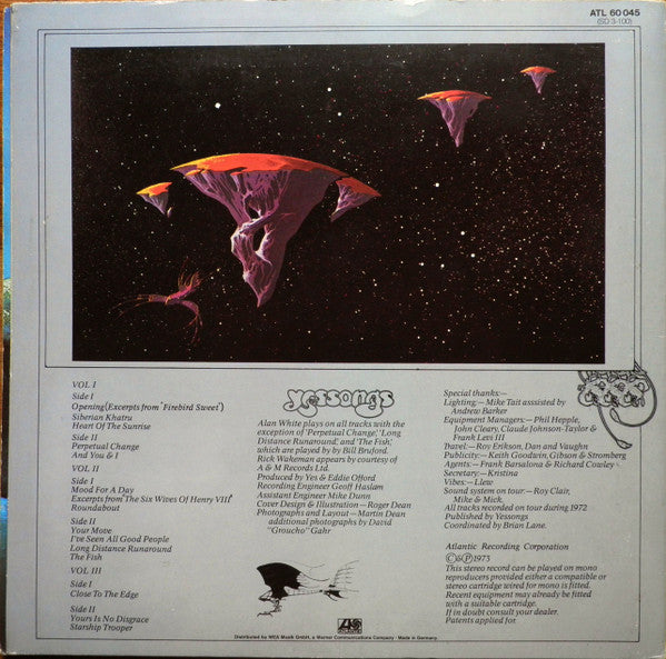 Yes : Yessongs (3xLP, Album, Promo, 4-P)