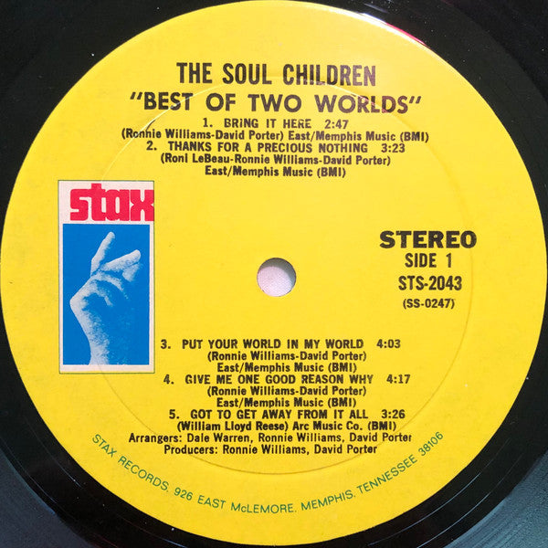 Soul Children : Best Of Two Worlds (LP, Album, Mon)