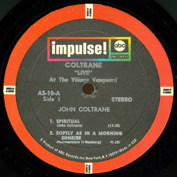 John Coltrane : "Live" At The Village Vanguard (LP, Album, RE, Gat)