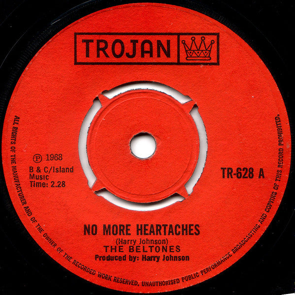 The Beltones : No More Heartaches (7", Single, Lab)