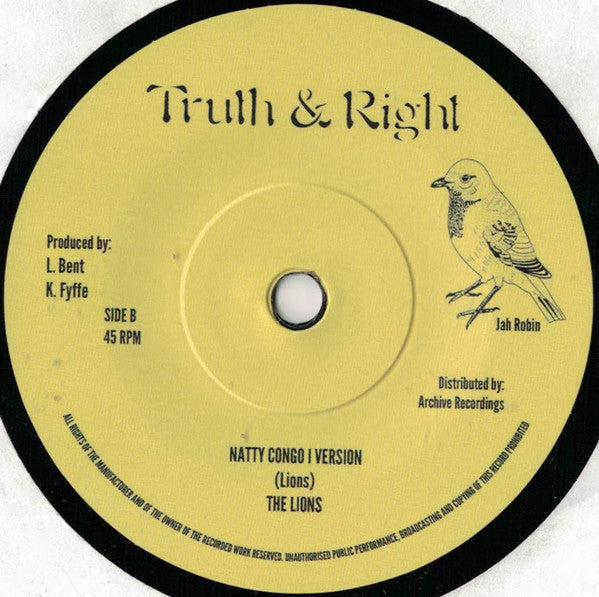 The Lions (7) : Natty Congo I (7", RE, Sol)
