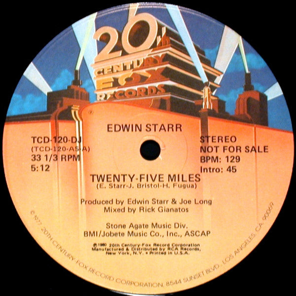 Edwin Starr : Twenty-Five Miles (12", Promo)
