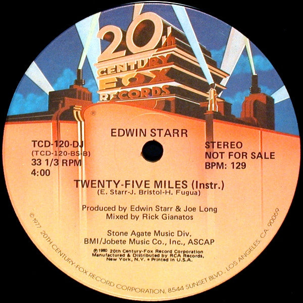 Edwin Starr : Twenty-Five Miles (12", Promo)