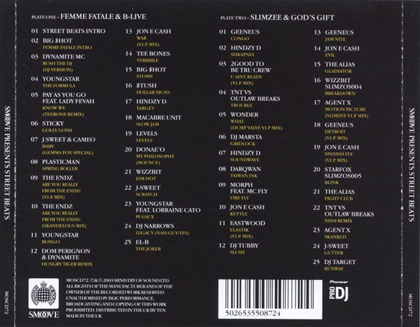 Various : Smoove Presents Street Beats (2xCD, Mixed)