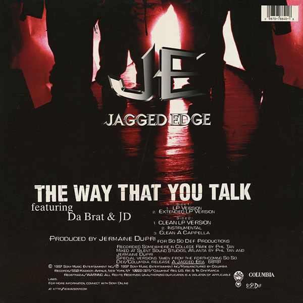 Jagged Edge (2) Featuring Da Brat & Jermaine Dupri : The Way That You Talk (12", Single)