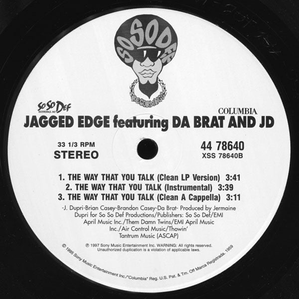 Jagged Edge (2) Featuring Da Brat & Jermaine Dupri : The Way That You Talk (12", Single)