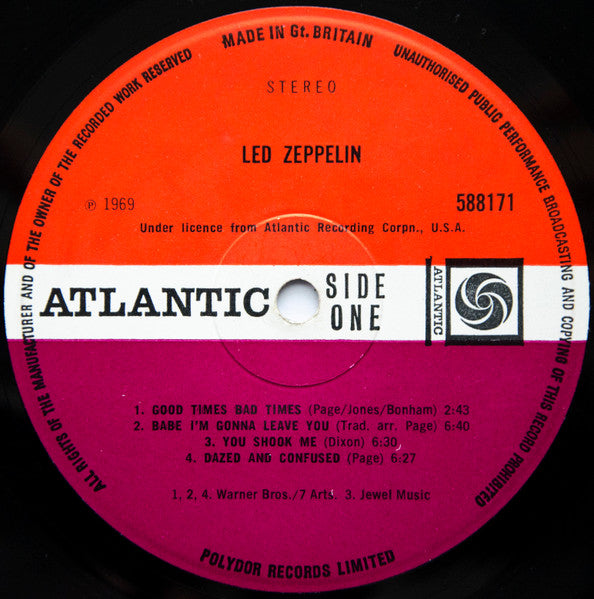 Led Zeppelin : Led Zeppelin (LP, Album, RP, Ver)