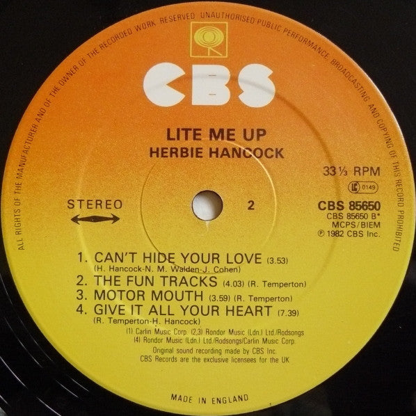 Herbie Hancock : Lite Me Up (LP, Album)